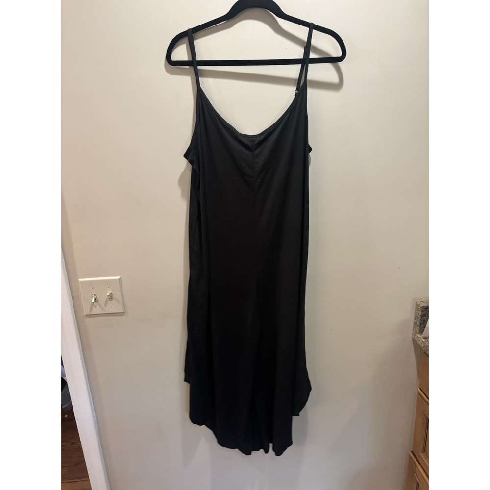 NWT J. Valdi Flowy Jumpsuit Swim Cover Up Jumpsuit Black Size Large - Picture 3 of 12